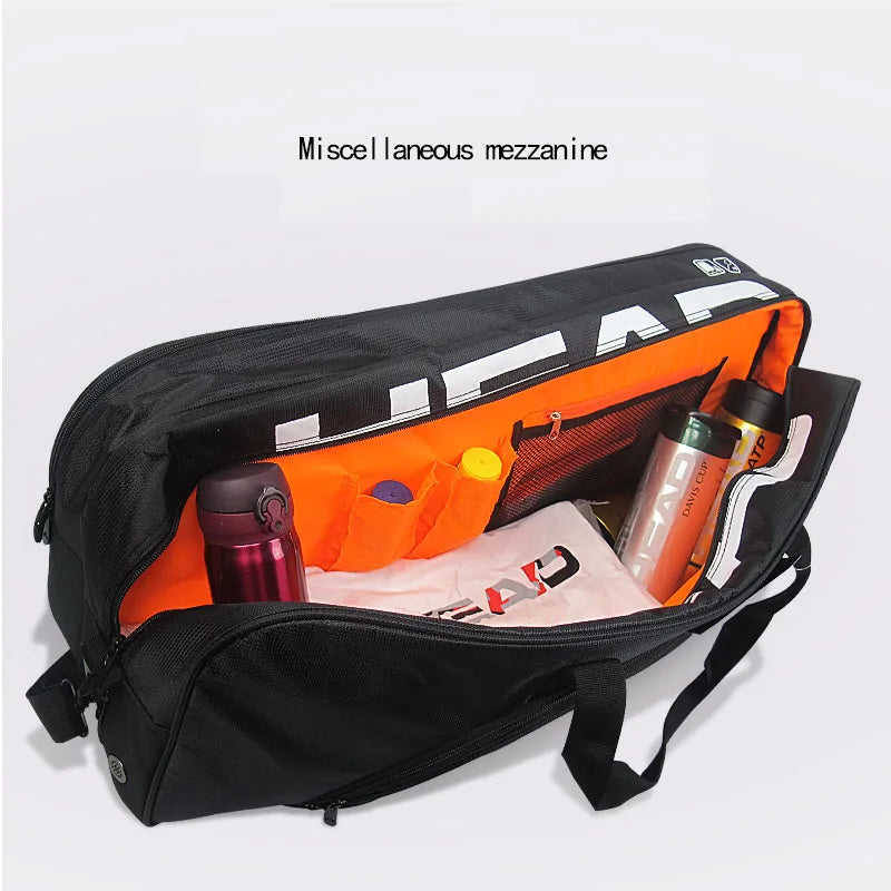 Mochila HEAD Original para 6 Raquetes | Tênis e Badminton com Bolso Lateral