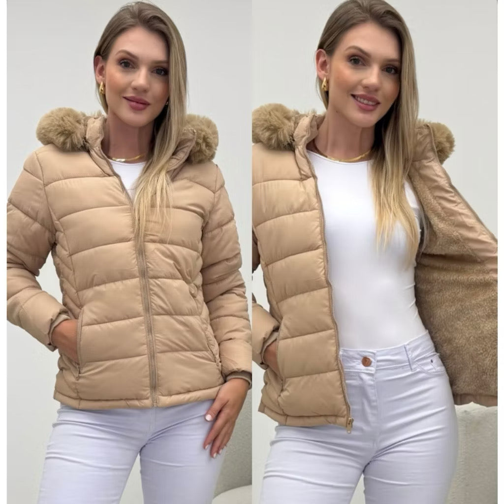 Jaqueta Puffer Forrada Feminina