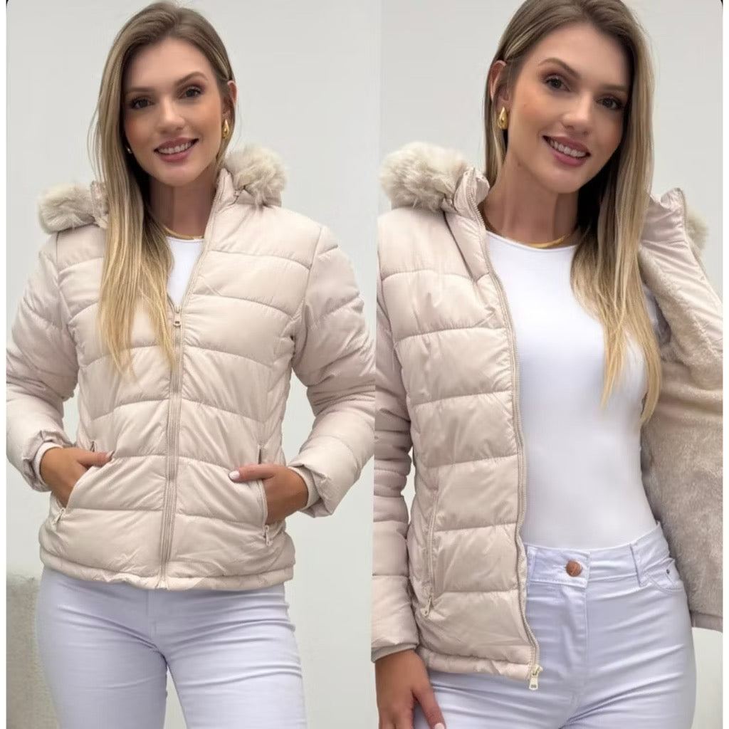 Jaqueta Puffer Forrada Feminina