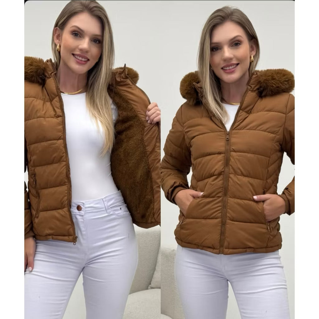 Jaqueta Puffer Forrada Feminina