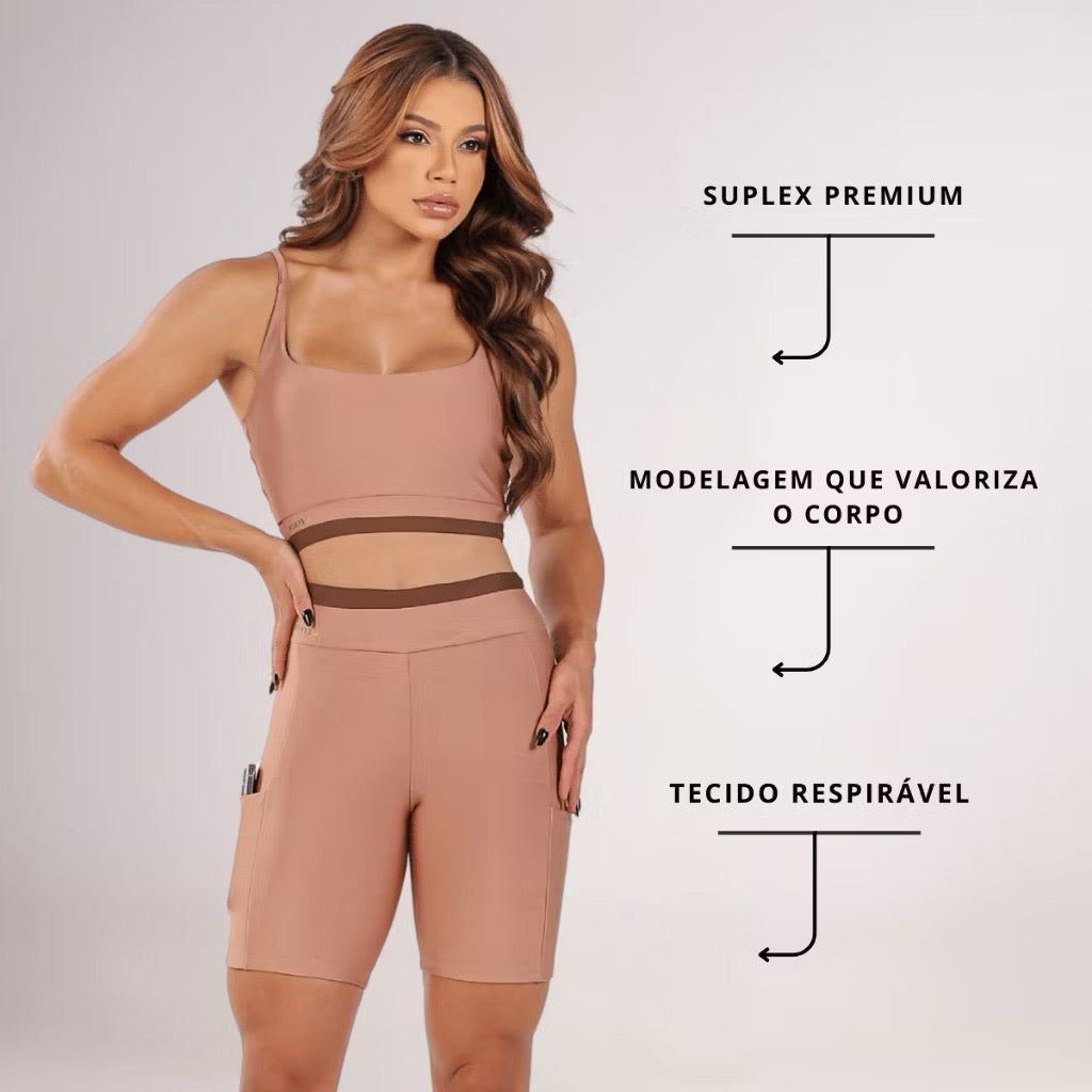 Conjunto Fitness Feminino Top Short Suplex