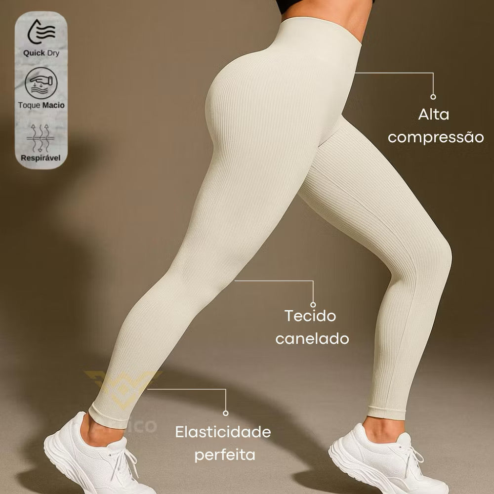 Calça Legging Canelada Off White