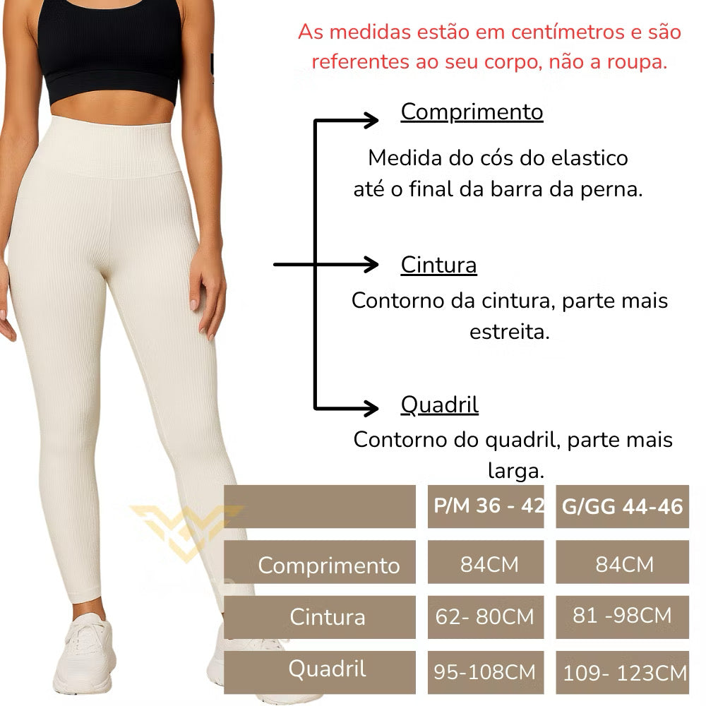 Calça Legging Canelada Off White