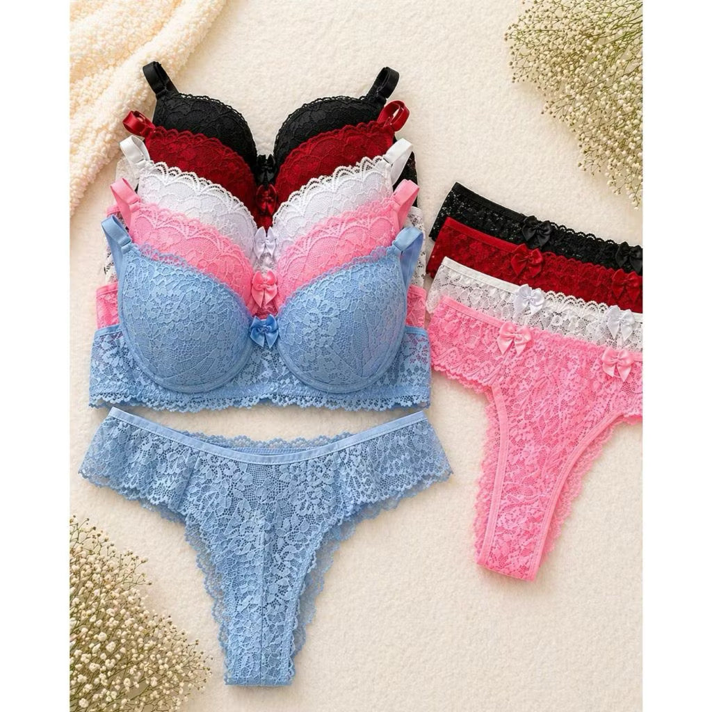Conjunto de Lingerie Renda Com Bojo