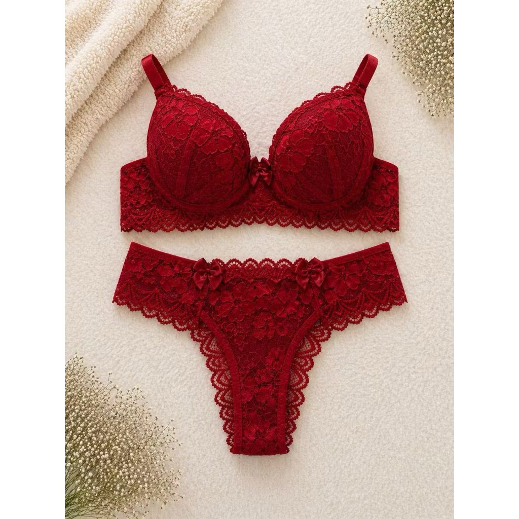 Conjunto de Lingerie Renda Com Bojo