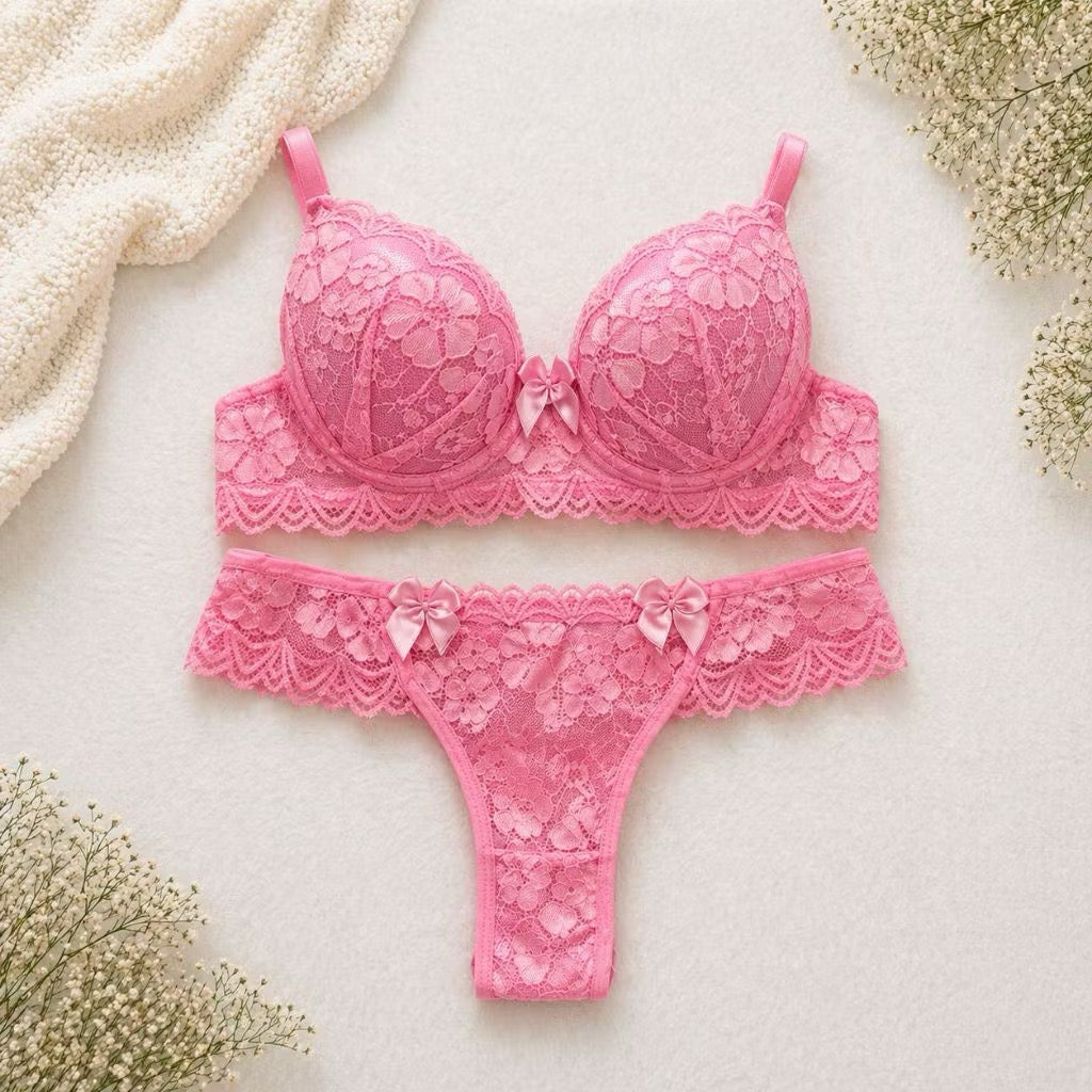 Conjunto de Lingerie Renda Com Bojo