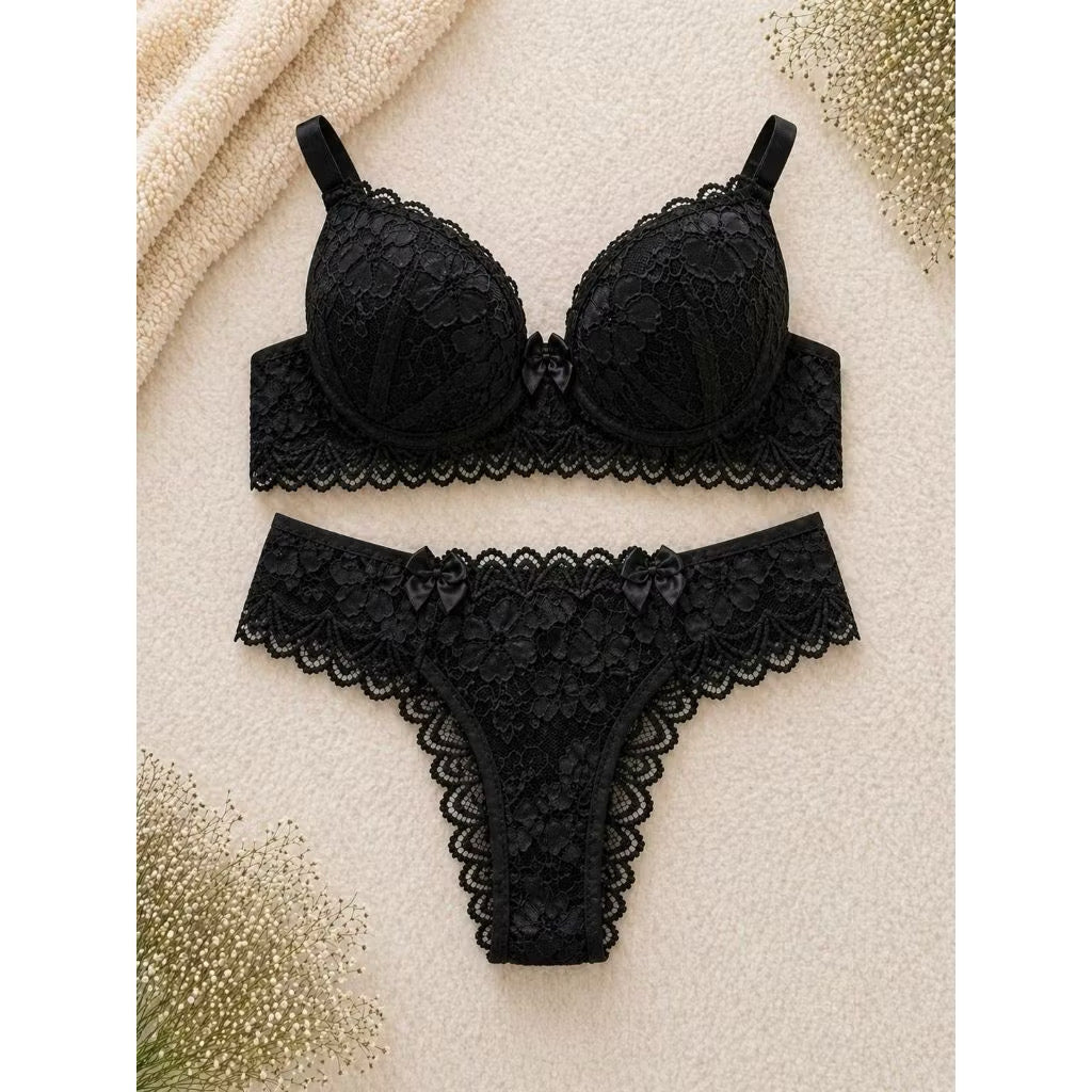 Conjunto de Lingerie Renda Com Bojo