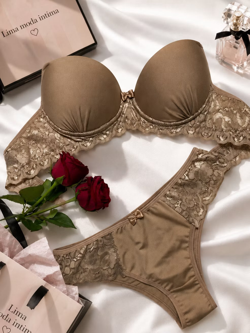 Conjunto Calcinha e Sutiã Lingerie Renda