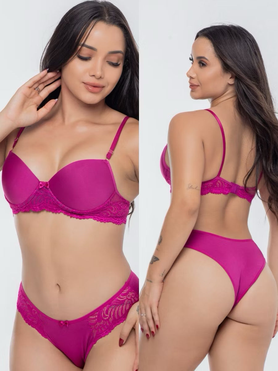 Conjunto Calcinha e Sutiã Lingerie Renda
