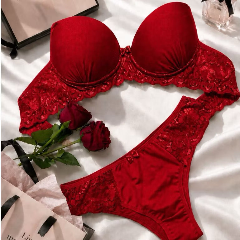 Conjunto Calcinha e Sutiã Lingerie Renda
