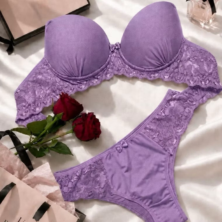 Conjunto Calcinha e Sutiã Lingerie Renda