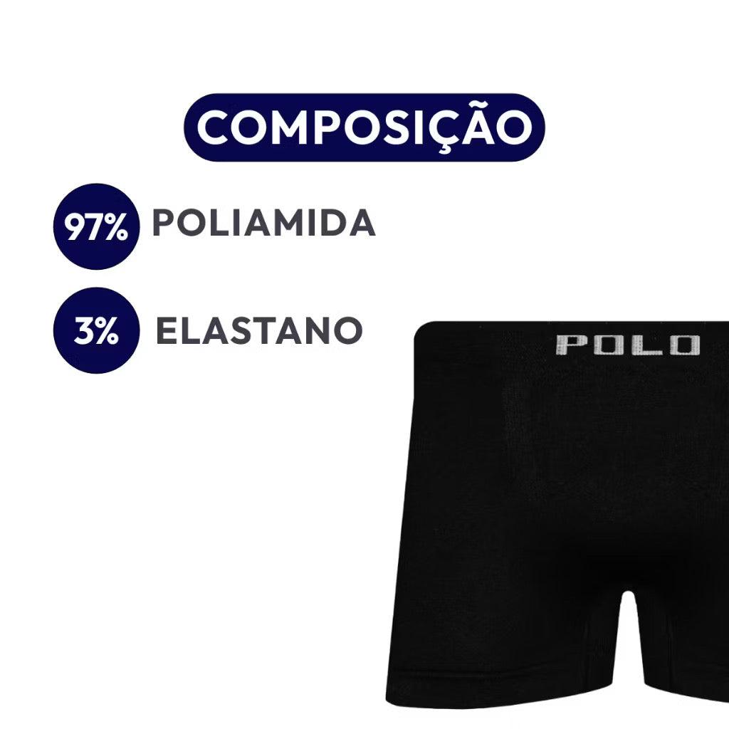 Kit 5 Cuecas Polo Boxer Microfibra