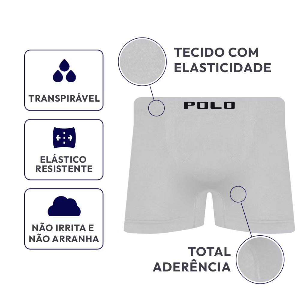 Kit 5 Cuecas Polo Boxer Microfibra