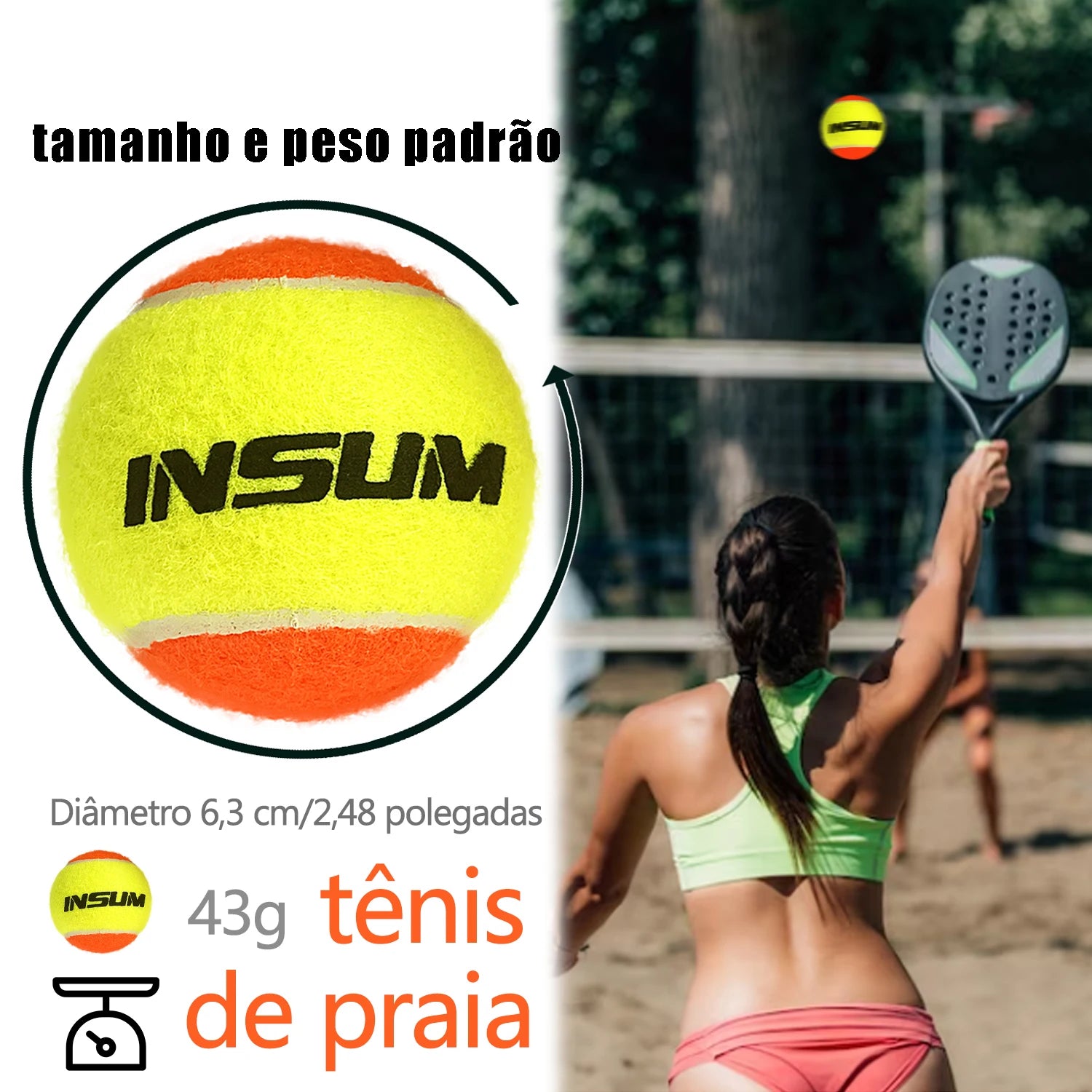 Bolas de Beach Tennis Aprovadas ITF | Baixa Pressão Estágio 2