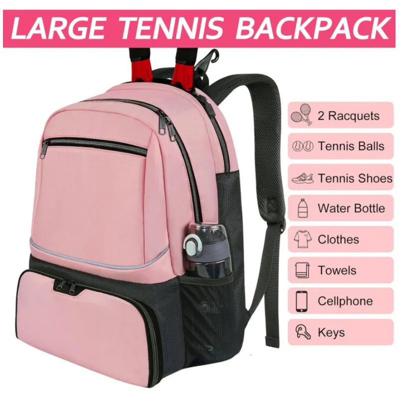 Mochila Profissional para Tênis | 1-2 Raquetes com Bolso para Calçado
