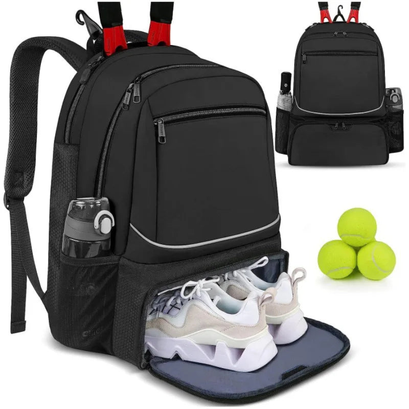 Mochila Profissional para Tênis | 1-2 Raquetes com Bolso para Calçado