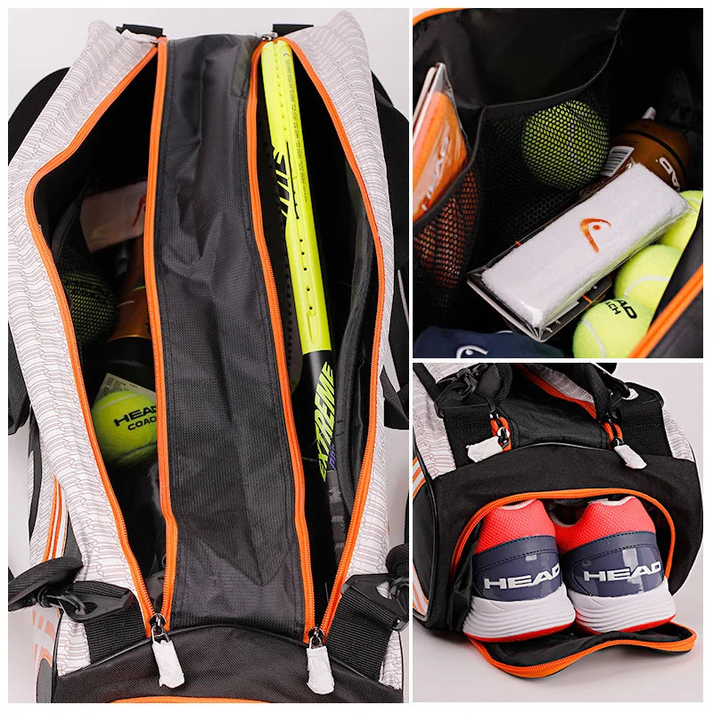 Mochila HEAD para 3-6 Raquetes | Tênis, Badminton e Squash com Compartimento de Calçado