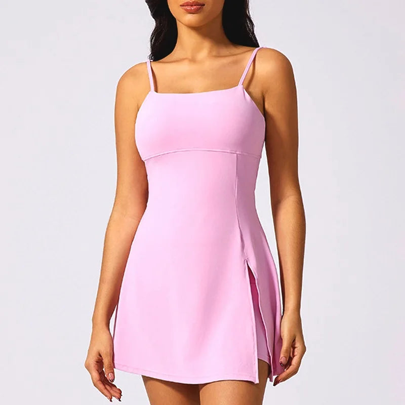 Vestido Esportivo Feminino Cloud Hide Uma Peça | Golf Tênis Yoga Corrida Saia Longa Fitness
