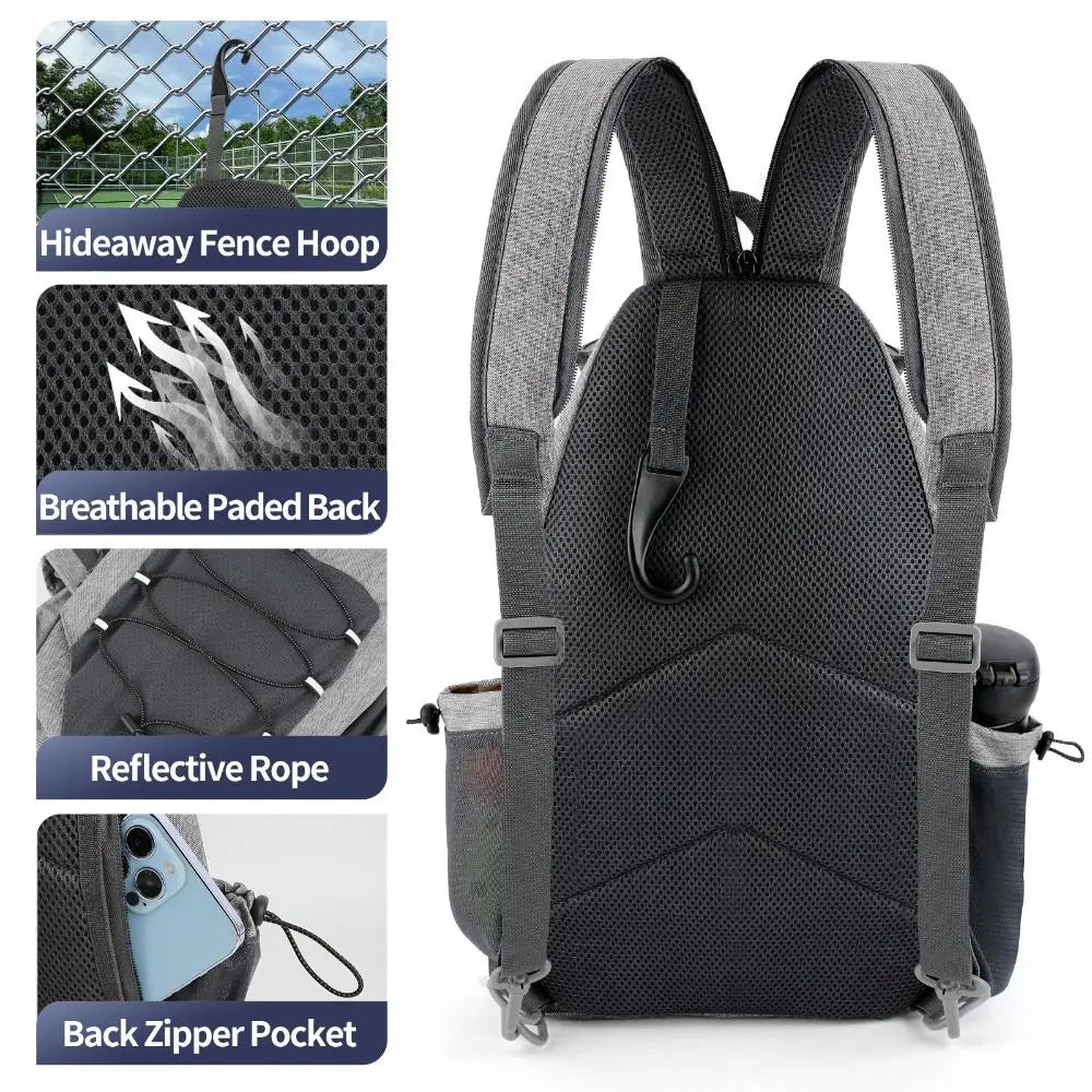 Mochila para Raquetes de Pickleball | Grande Capacidade com Gancho