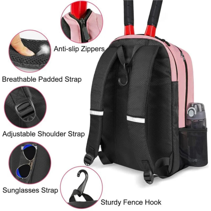 Mochila Profissional para Tênis | 1-2 Raquetes com Bolso para Calçado