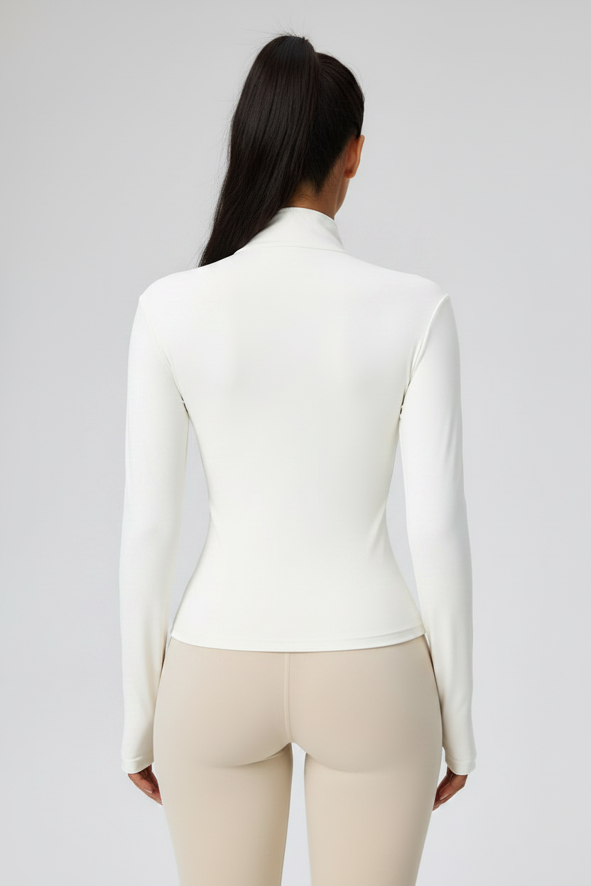 Jaqueta Feminina Esportiva Branca — Costas — Lima Rosa
