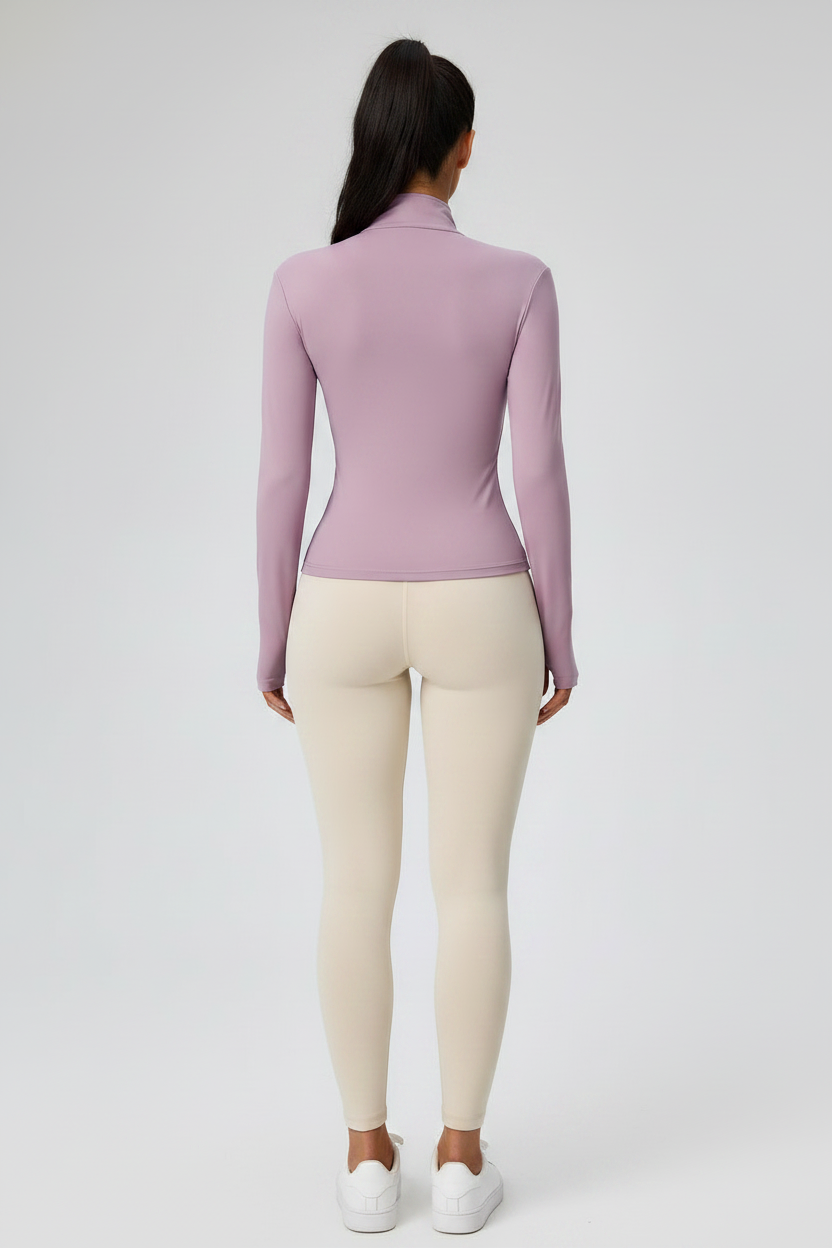Jaqueta Feminina Esportiva Lilás — Costas — Lima Rosa