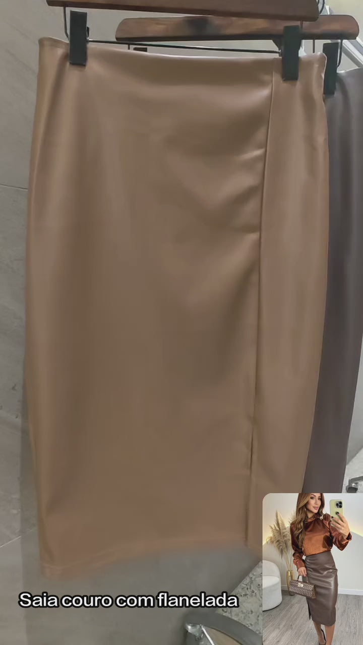 Saia Midi Couro SB